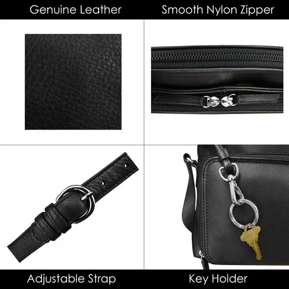 Genuine Leather Crossbody Bags for Women - Premium RFID Blocking Shoulder Bag Or Bags